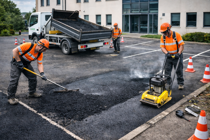 allée, voie et parking en enrobée allée, voie et parking en enrobée